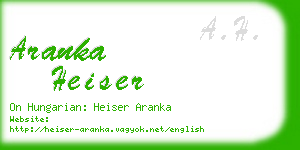 aranka heiser business card